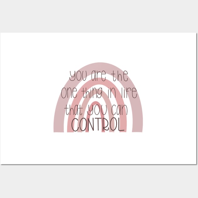 Control quote boho rainbow sticker Wall Art by trippyzipp